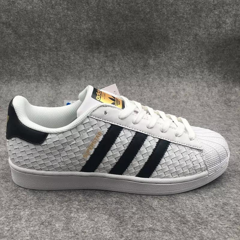 adidas originals baskets superstar classics leather face knitting white